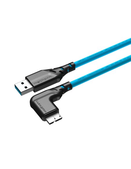 Kabel fotograficzny Mathorn MTC-221 2m 10Gbps USB A - MicroB 90° ArcticBlue
