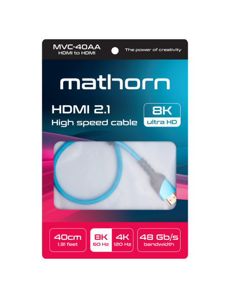 Mathorn video cable MVC-40AA HDMI - HDMI 2.1 8K 60Hz 48Gbps 40cm