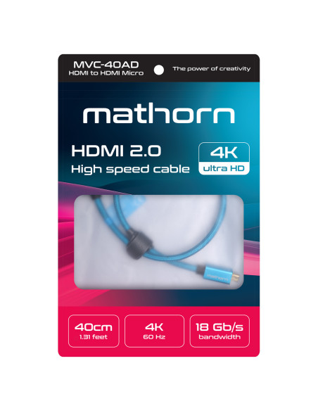 Mathorn video cable MVC-40AD HDMI - HDMI 2.0 4K 60Hz 18Gbps 40cm