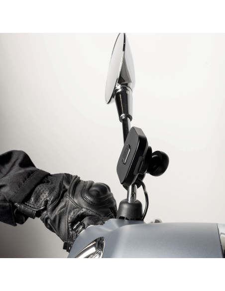 Peak Design Mobile Motorcycle Mount Mirror Mount Charging Black - Uchwyt Motocyklowy Do Telefonu Na Lusterko Z Ładowaniem