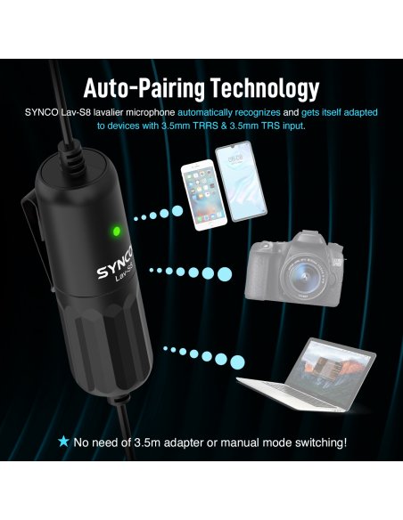 Synco S8 mikrofon krawatowy - mini-jack 3,5 mm