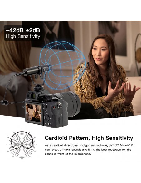 Synco M1P mikrofon nakamerowy + mini statyw + uchwyt mobilny