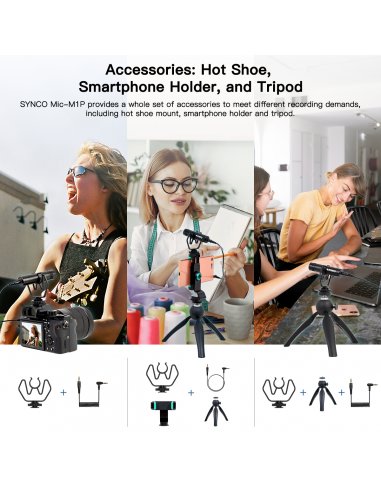 Synco M1P mikrofon nakamerowy + mini statyw +...