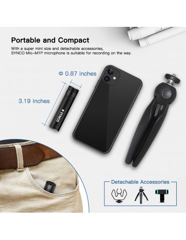 Synco M1P mikrofon nakamerowy + mini statyw +...