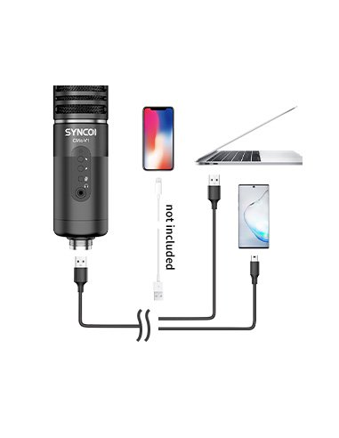 Synco V1 mikrofon USB z odsłuchem - pojemnościowy