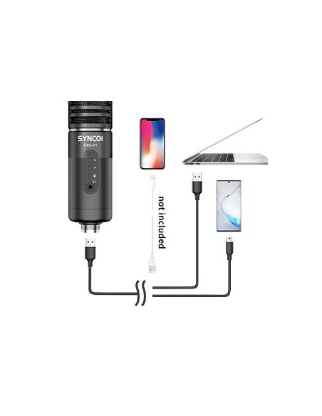 Synco V1 mikrofon USB z odsłuchem - pojemnościowy