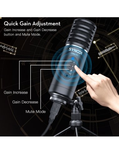 Synco V1 USB Microphone with Monitor - Condenser