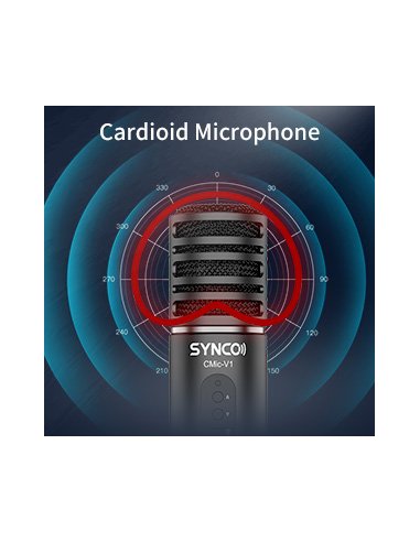 Synco V1 mikrofon USB z odsłuchem - pojemnościowy