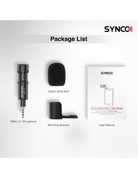 Synco U1P Plug in Microphone for Phone / Tablet - TRRS 3.5mm