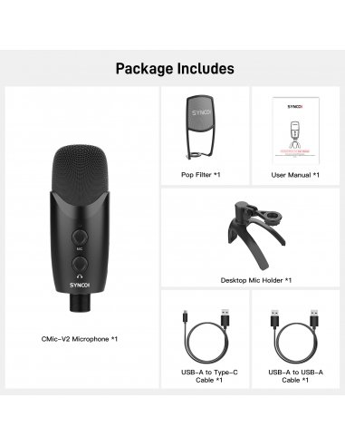 Synco V2 USB Condenser Microphone with POP...