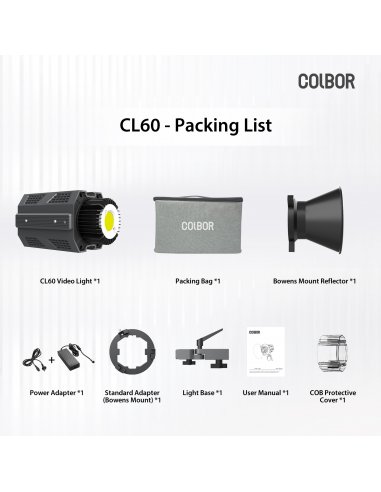 COLBOR CL-60 Led Bowens BiColor 2700-6500K